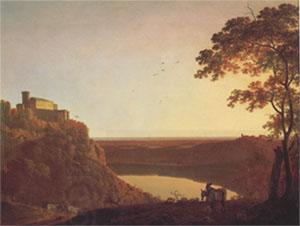 Joseph Wright View of the Lake of Nemi at Sunset (mk05) China oil painting art